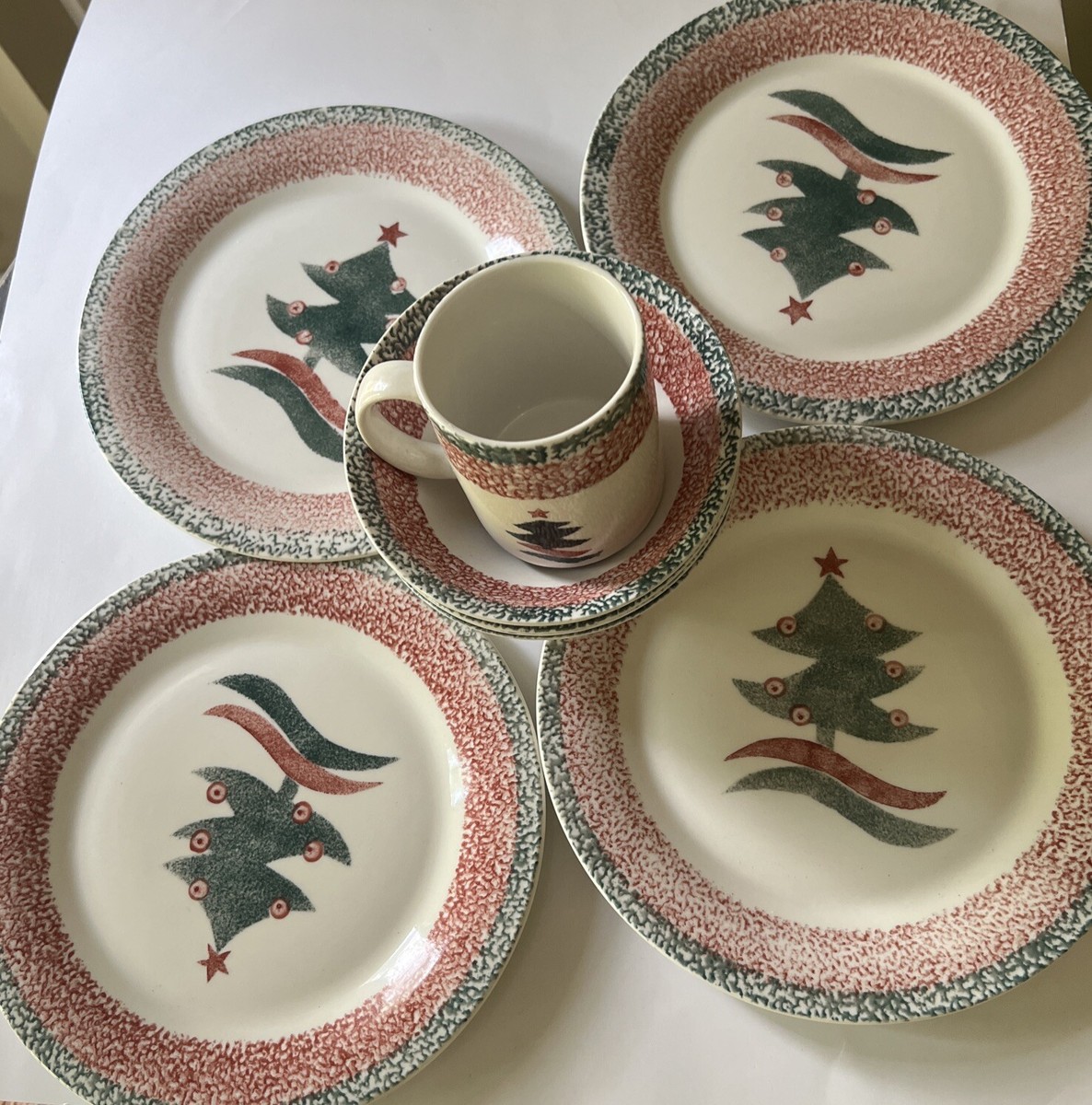 Dinner Plates Gibson Christmas Tree Dishes Lovely Retired Pair Of