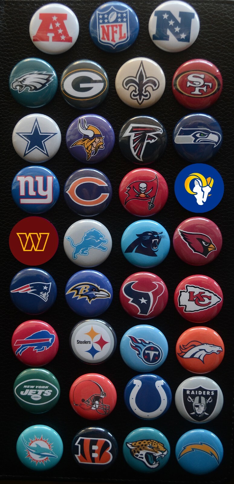 NFL Team Magnet Set (All Teams) - 1 1/2" (Set of 35 Magnets) | eBay