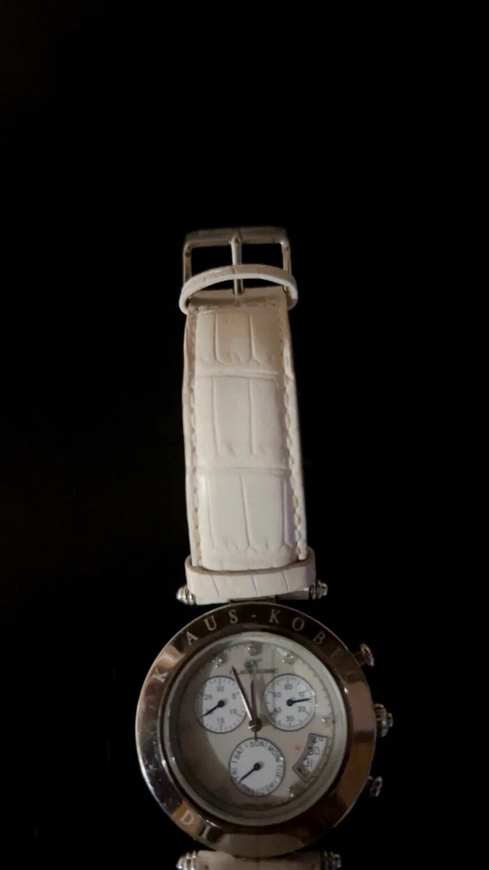 Cara circular para hombre Klaus Kobec con correa blanca (original)  Foto 3 de 4