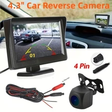 Car backup camera rearview HD parking system night vision 4.3" TFT LCD display