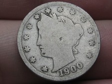 1900 Liberty Head V Nickel 5 Cent Piece- Good/VG Details