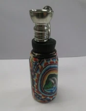 MINI GLASS & FIMO TOBACCO HOOKAH WATER PIPE METAL BOWL/WOOD MOUTHPIECE - DOLPHIN