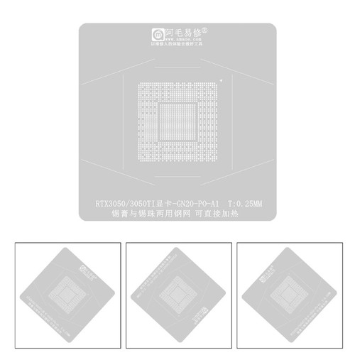 RTX3050 RTX3050TI BGA Reballing Stencil Kit GN20-P0-A1 Graphics Chip GPU Paste - Picture 2 of 7