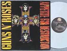 GUNS N ROSES Appetite For Destruction GEFFEN LP White Marble Vinyl VG /VG 