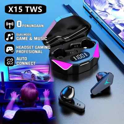 X15 TWS Earphones Earbuds Wireless Game Bluetooth Headphones with
