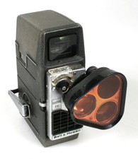 ART DECO MOVIE CAMERA W/ ORANGE FILTER