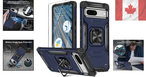 Coque téléphone élégante bleue antichoc pour Google Pixel 7A avec béquille 360 et poignée - Photo 2 sur 9