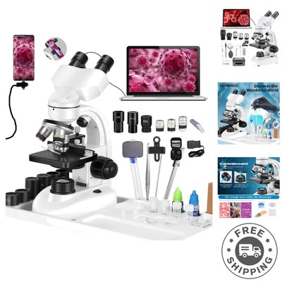 Versatile Binocular Microscope WF10x/WF25x Eyepieces, Adjustable 40X-2000X Zoom