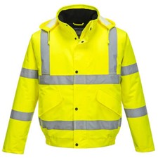 Image of Oxford Weave 300D Class 3 Hi Vis Bomber Jacket Yellow 3XL
