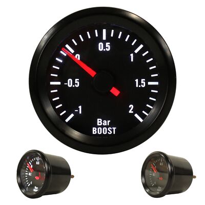 52mm Ladedruck Zusatz Instrument Turbo Boost Anzeige LED Beleuchtung Youngtimer
