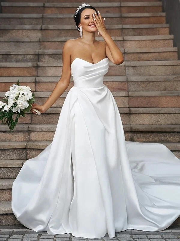 White satin cheap dresses