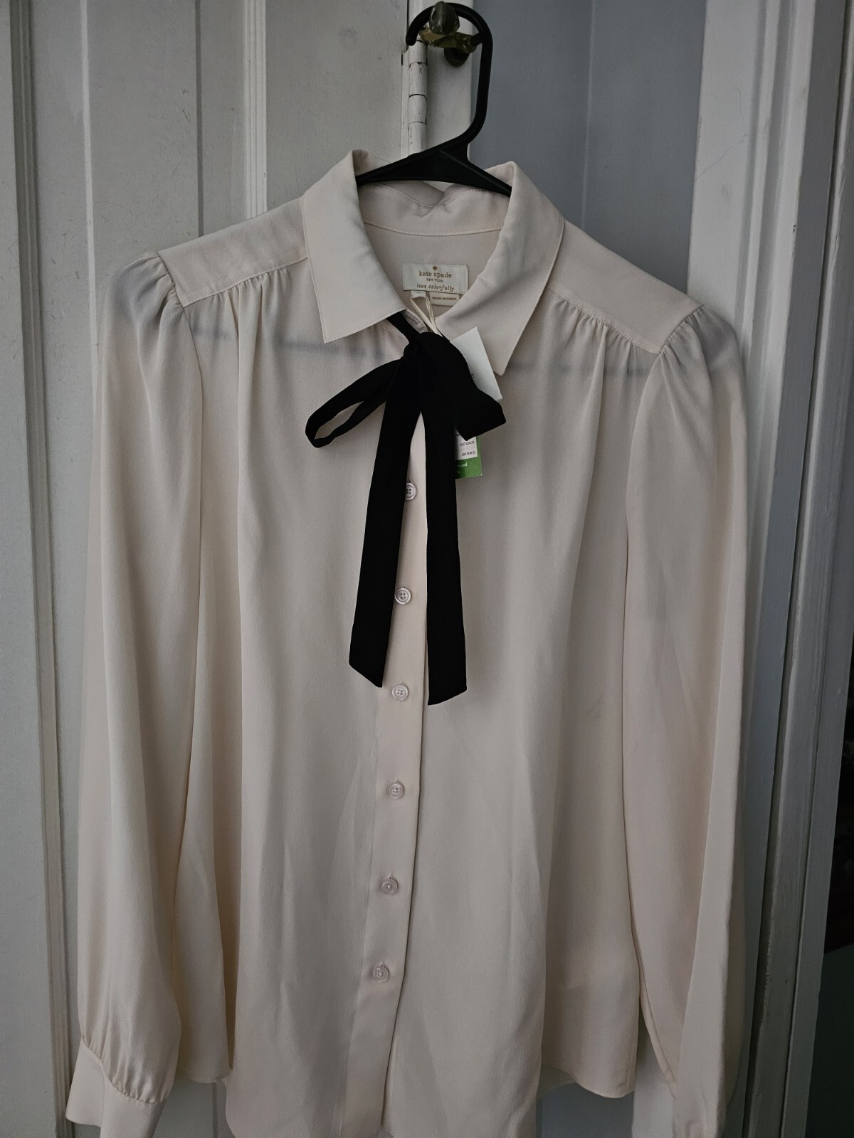 CAMICETTA KATE SPADE CON FIOCCO...NUOVA CON ETICHETTE...TAGLIA SMALL...100% SETA