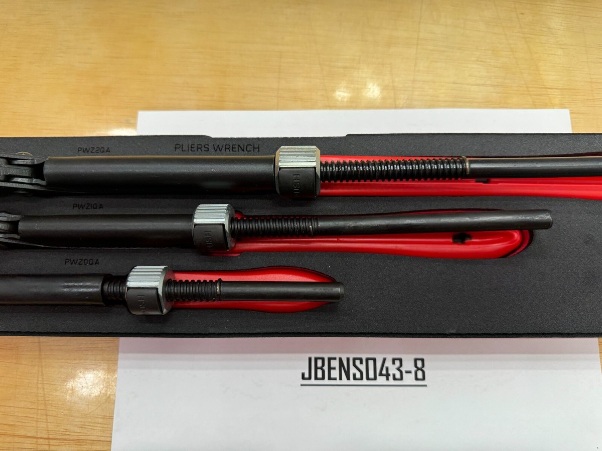 Snap-on Tools Red 3pc Quick Adjust Plier Wrench Foam Set PWZ300FR