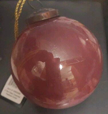 4'' Round Glass Ornament Pearlized Orchid Creative Co-op
