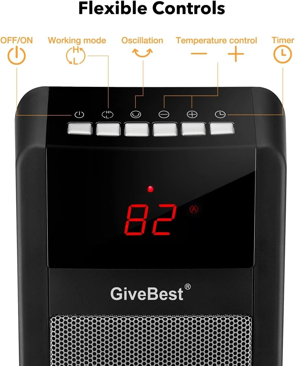 GiveBest 24u0026#034; Space Heater, Fast Heating Portable Electric Heater with  Remote 860006518189 | eBay