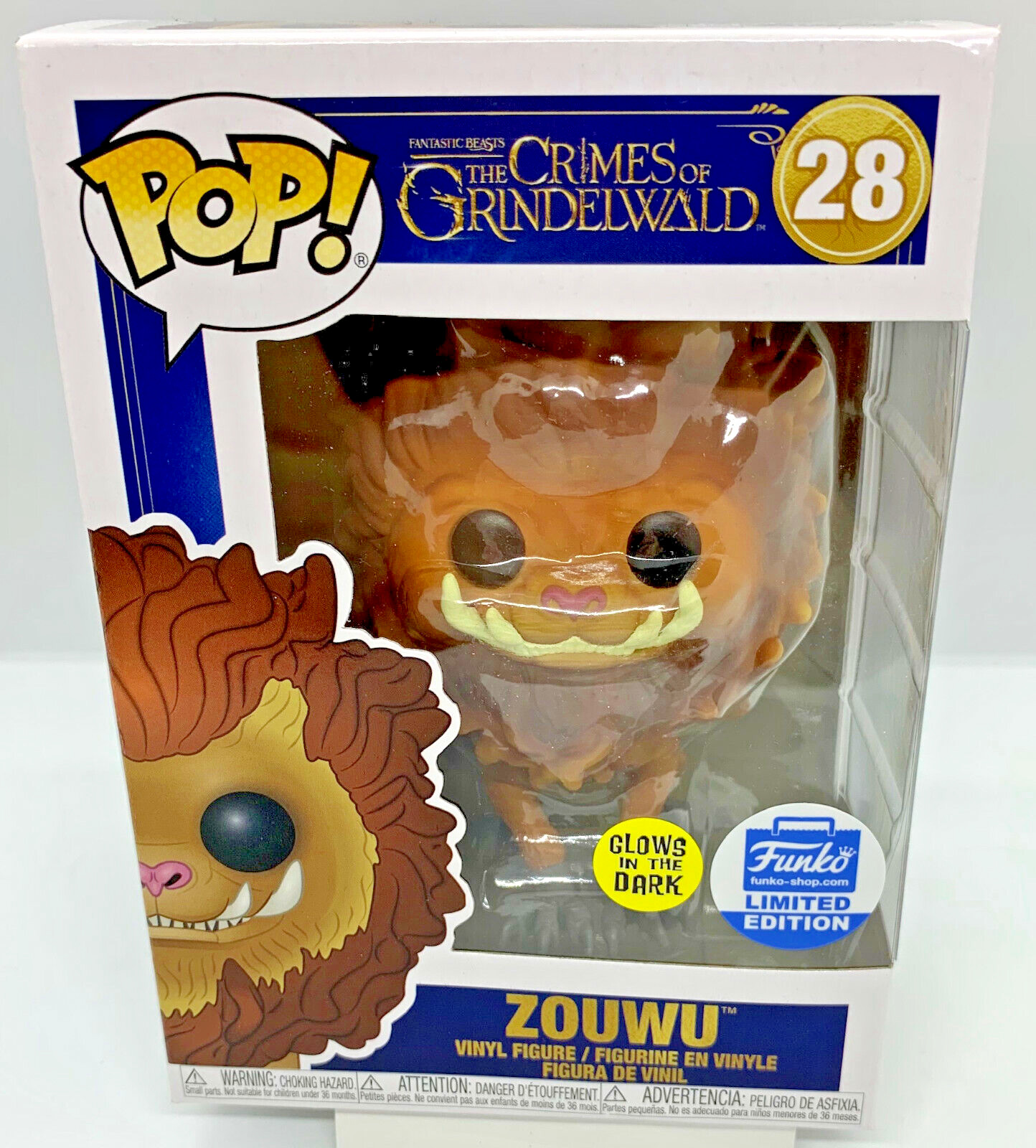 Zouwu Pop #28 Glows The Crimes of Grindelwald Funko exclusivo 2019 abovedado