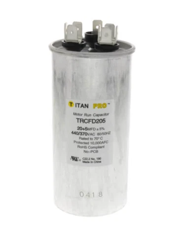 Quantity of 6-Titan Pro 20+5 Dual Capacitors. 440/370 vac. TRCFD205.