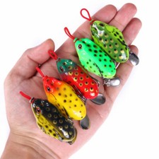 5pcs 5.5cm/13g Rubber Frog with Metal Blade Floating Fishing Lures Soft Bait