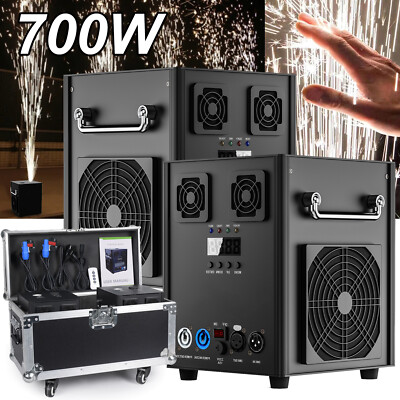 2pcs 700W Cold Spark Firework Machine Stage Effect Wedding DMX DJ Party w/Case