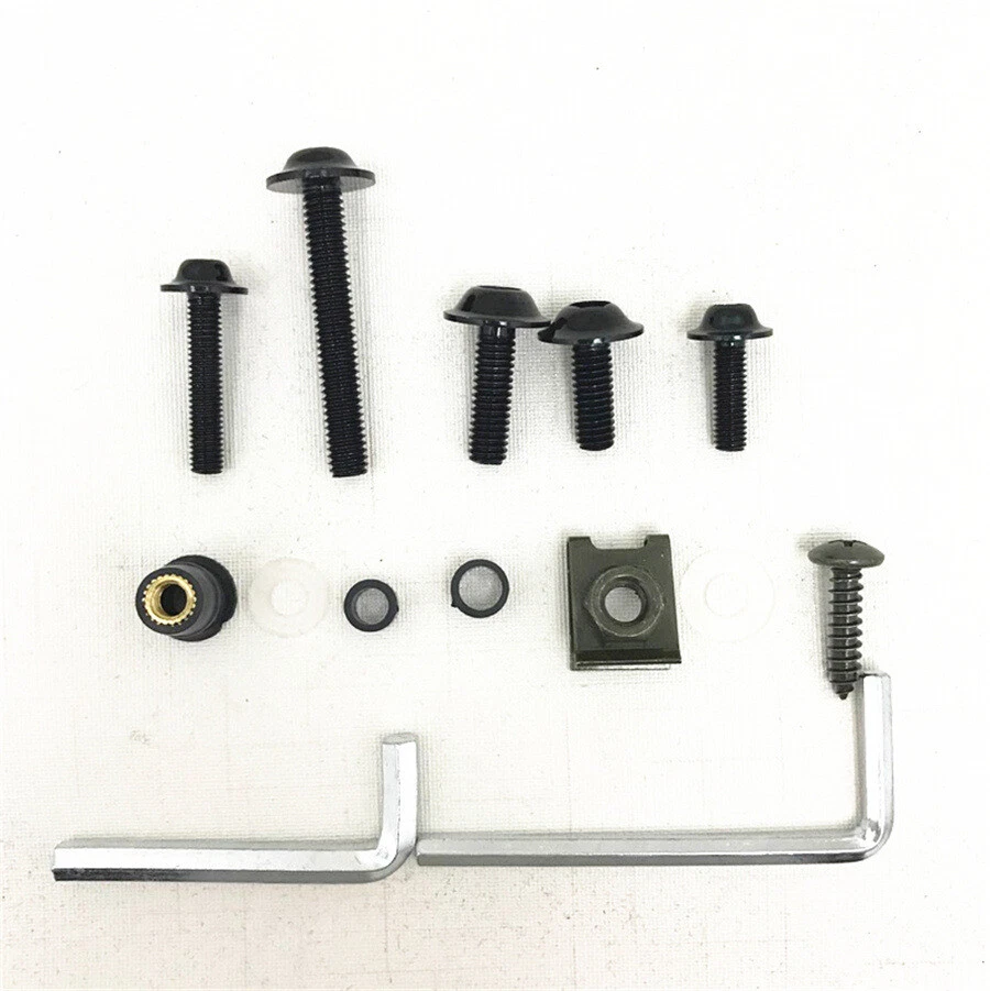 Motorcycle Body Faring Work Bolt Kit Black Fender Screws Clips Washers 177 Pcs - Imagem 3 de 4
