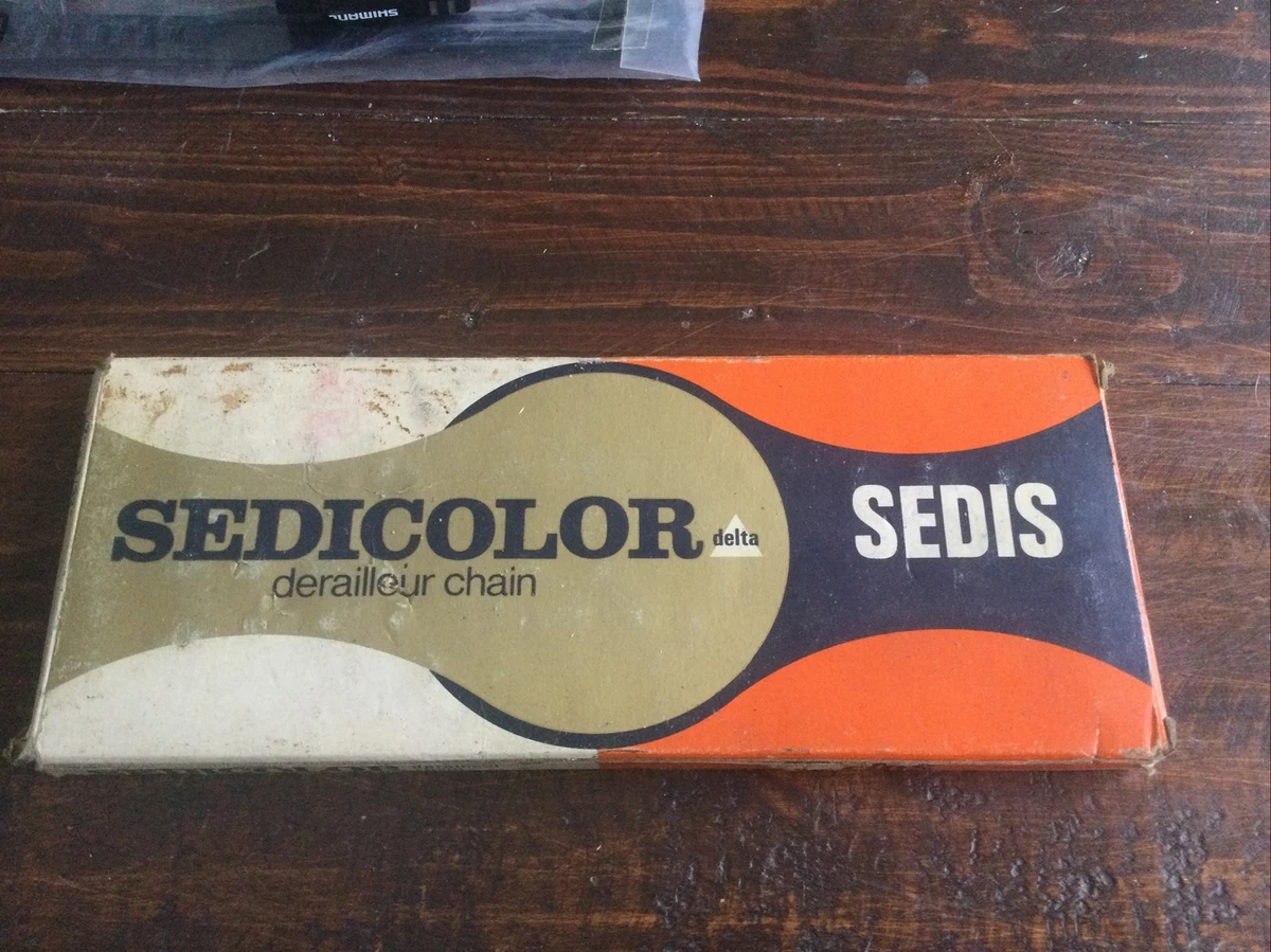 Chaine De Vélo Vintage Sedis 1/8 - 110 Maillons Noire - NOS (New Old Stock) Dans Emballage