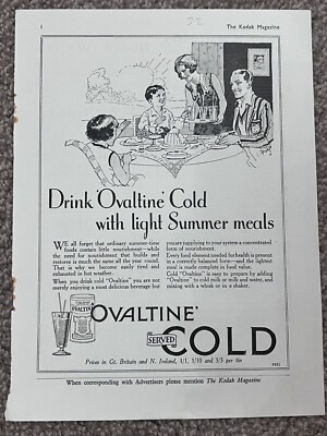 Original Vintage Ovaltine Zeitschrift Werbung (Juni 1932)