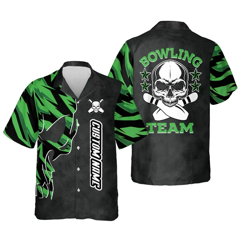 Custom Skull Hawaiian Bowling Shirt