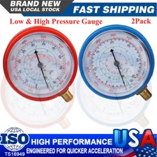 New HVAC A/C Refrigerant Diagnostic High & Low Pressure Gauge PSI For 1/8" Hose