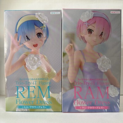 Re:Zero SET Rem Ram Flower Dress Trio Try iT Figure Japan Import