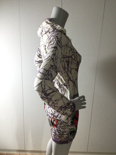 Ed Hardy By Christian Audigier Barwire Roses Full Zip Hoodie Mini Dress Size S - Picture 7 of 10