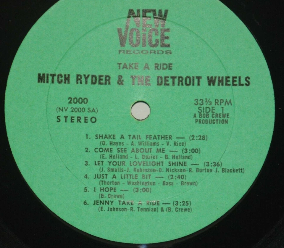 MITCH RYDER DETROIT WHEELS Take A Ride LP Orig 1966 VG+ Plays Well New Voice - Image 3 of 3