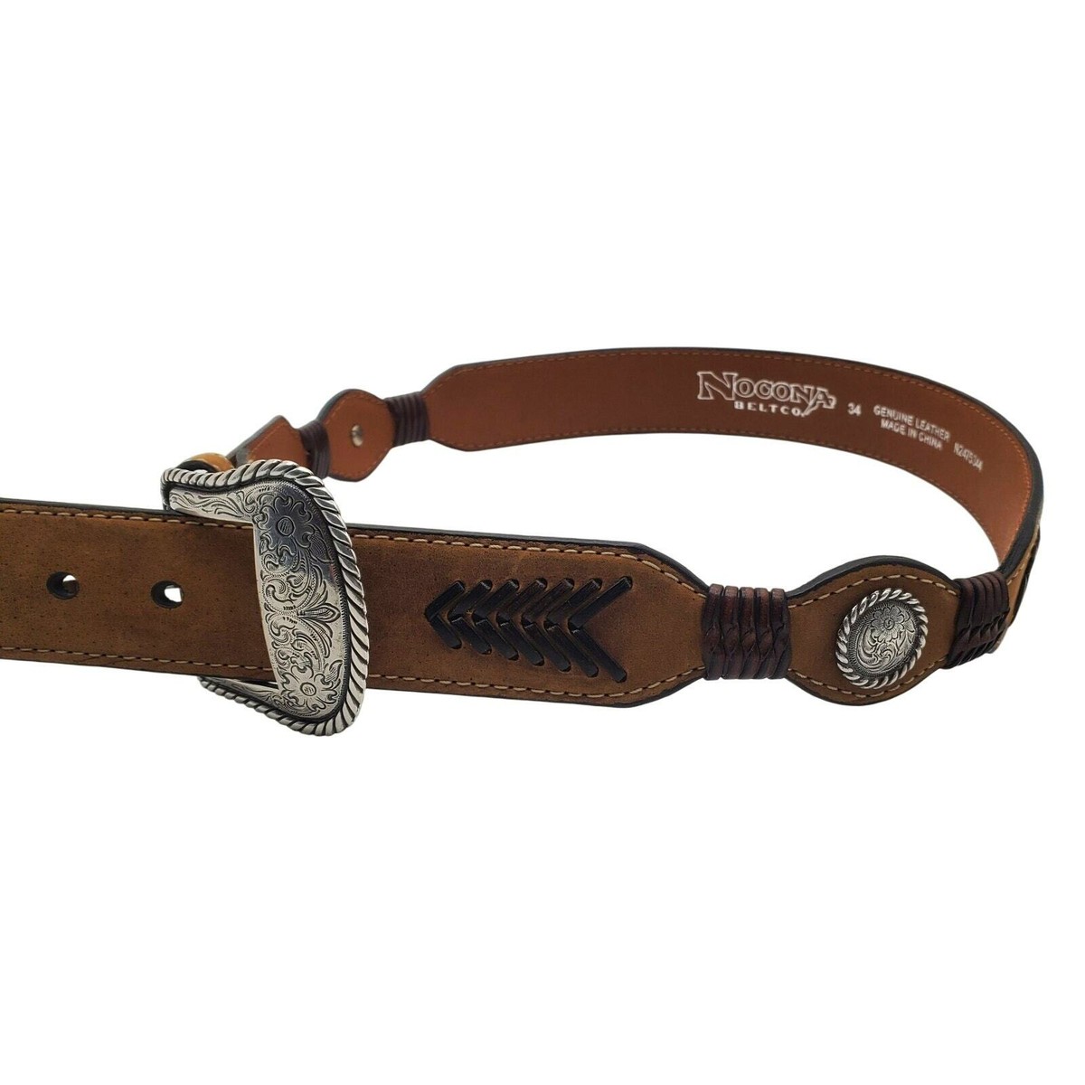 Nocona Western Brown Belt with Silver Buckle nbc_1445x.png?v=1714069893 main image 3
