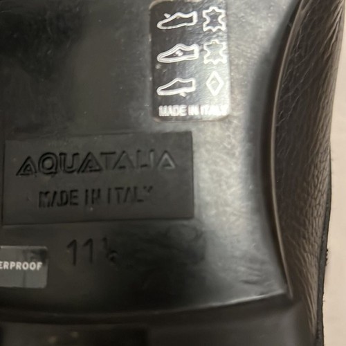 NWOT AQUATALIA BLACK PEBBLE LEATHER LACE UP BOOTS SIZE 11 1/2 - Picture 4 of 5
