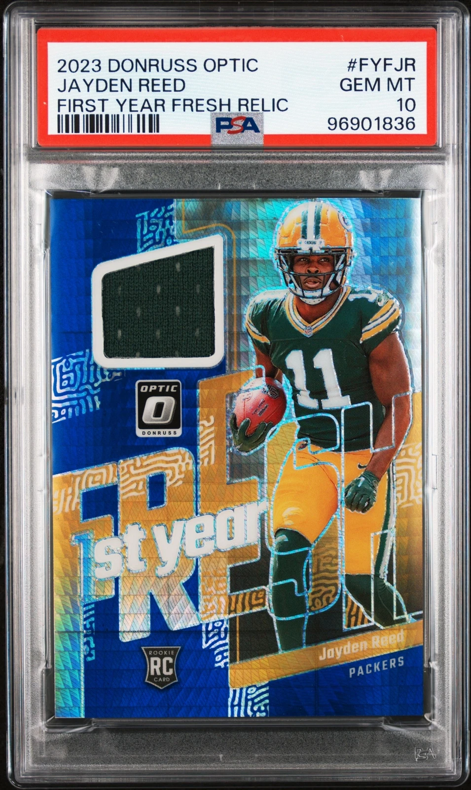 Jayden Reed Panini Donruss Optic First Year Fresh Relics #FYFJR Gold