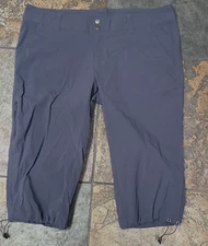 COLUMBIA 16 x 18L Blue/Gray Nylon Quick Dry Trail Hiking Pull Hem Crop Pants #11