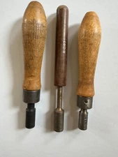 3 ~ Wooden Handle ~ Bell System Hand Tools ~ Nut Drivers R2185, 458 & 3/16" USED