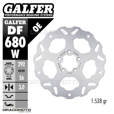HARLEY FXDI SUPER GLIDE 2004-2005 DF680W Front Brake Disc Rotor GALFER