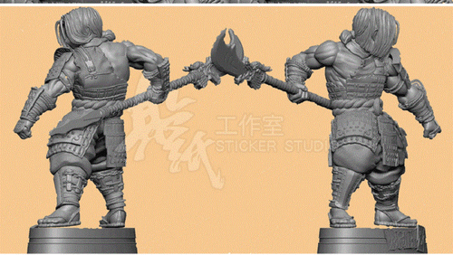 Samurai Trunks With Two Heads 3D Unpainted Figure Model GK Blank Kit New Stock - Picture 9 of 12