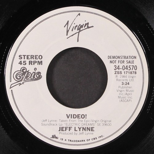 JEFF LYNNE: Video! / same VIRGIN 7" Single 45 RPM