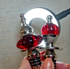 Vintage Bottle Stopper Red Glass Dome Wine Chrome Apothecary Vintage (2)