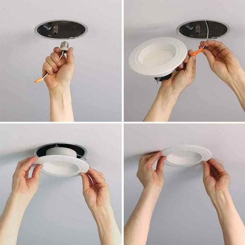 HALO 6-Pack RL 5 in./6 in. White CCT Integrated LED Recessed Ceiling Light Trim - Picture 3 of 3