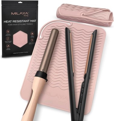 Large Heat Resistant Mat for Hair Tools   Silicone Curling Iron Holder & Flat