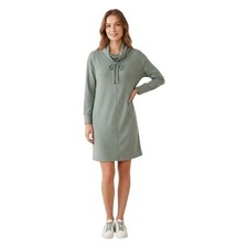 Cynthia Rowley Drawstring Cowl Neck Sweatshirt Dress in Sage Size Medium