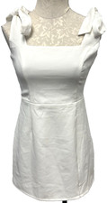 Lulus Bright White Sleeveless Mini Dress Stretch Tied Shoulders New Womens Small
