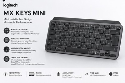 Logitech MX Keys Mini   Neu & ungeöffnet | Graphite | DE QWERTZ