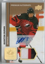 2023 Team Canada Juniors Patch Autos #35- Quinton Burns #'d 134/175.
