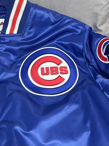 Chaqueta de satén Majestic Chicago Cubs XL de colección 2008 MLB Dugout Bomber Varsity Hombres - Imagen 2 de 15