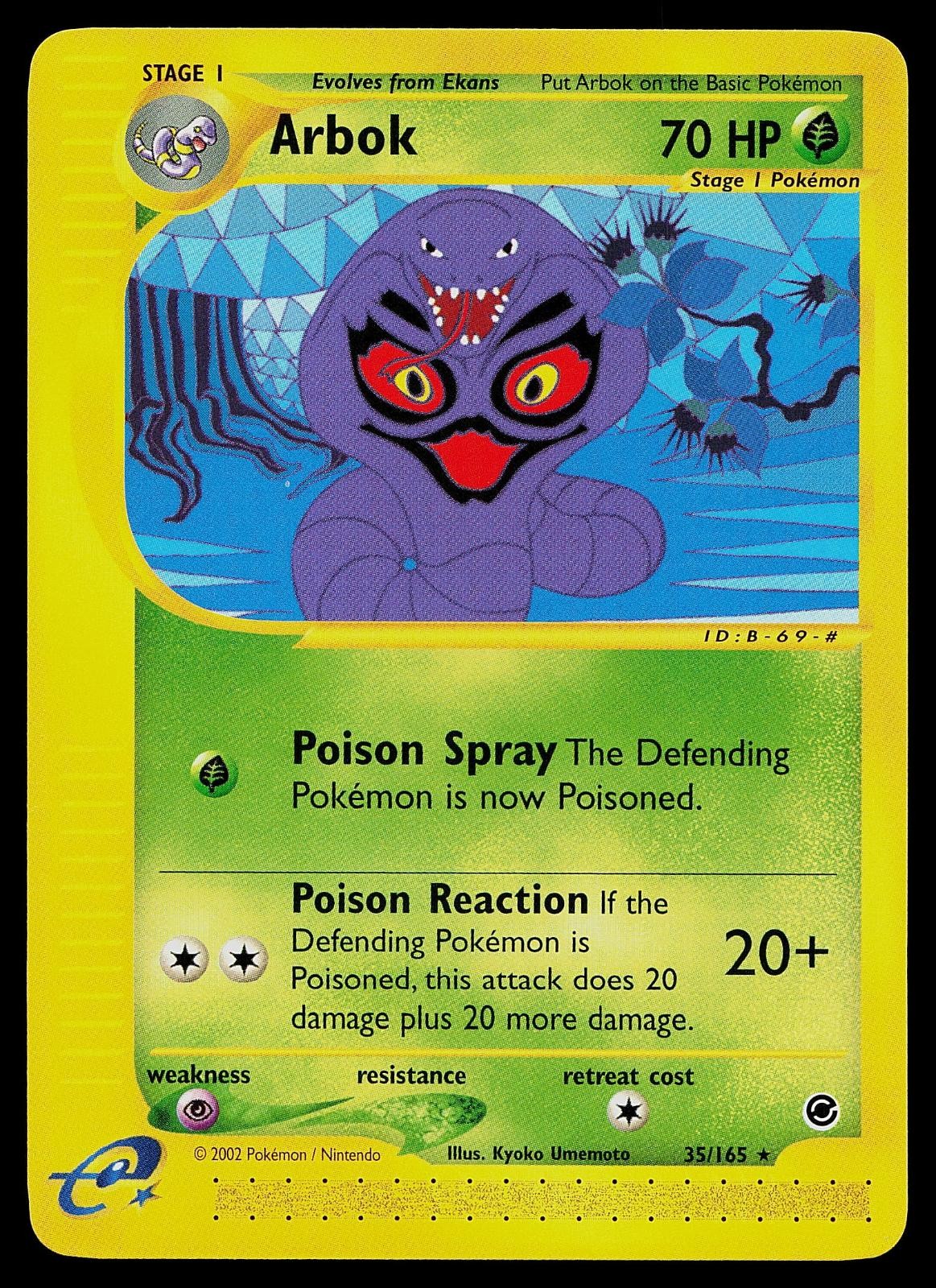 Pokemon Card - Arbok Expedition Base Set 35/165 Rare