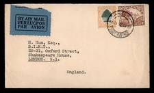 DR WHO 1954? SOUTH AFRICA AIRMAIL JOHANNESBURG TO ENGLAND w17272