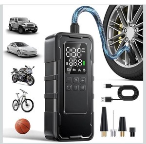 Tire Inflator, Portable Air Compressor, 150 PSI Cordless With Digital Display